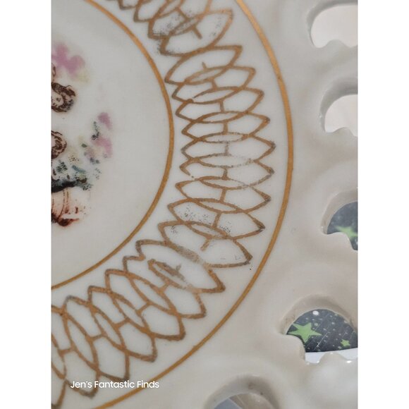 Porcelain Stylecraft #1650 Decorative Plate With Victorian Couple & Gold Trim Ma - Picture 7 of 13